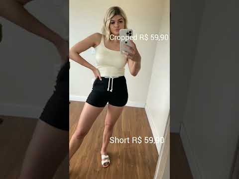 Short Tecido Trabalhado Detalhes Bolso com Cordão Preto