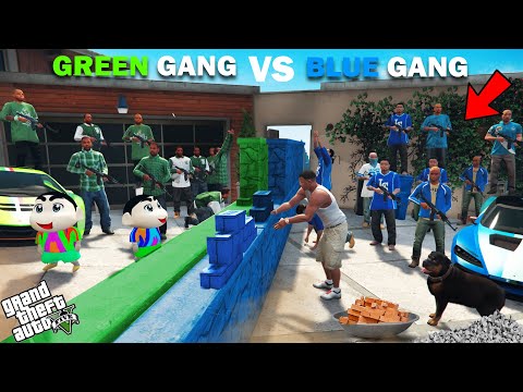 Shinchan Green Gang VS Franklin Blue Gang Divide Their House In GTA 5!