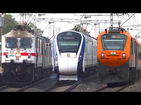 22 In 1 High Speed TRAIN VIDEO | Amrit Bharat + Vande Bharat + Rajdhani + TN Express Trains Etc