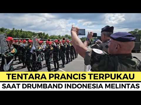 DETIK DETIK DRUMBAND  TARUNA AKADEMI TNI & AKPOL MELINTAS DI DEPAN JENDERAL PRANCIS