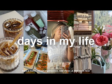 VLOG!☕️ simple days in my life, new home decor, organizing closet, & new book recs!