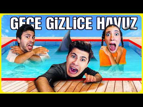 GECE GİZLİCE HAVUZA GİRDİK MERT SARI