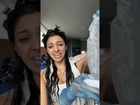 bleaching my black box dye hair #hair #diy #transformation #indian