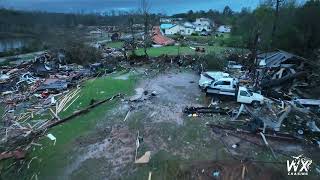 Selmer Tennessee tornado damage after overnight twister rips through town - Drone