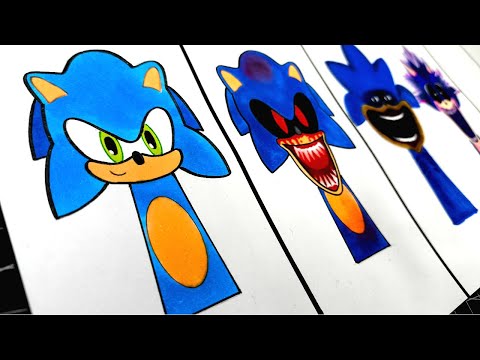 Dibujo All Phases in New Incredibox Sprunki OC of SONIC: From Phase 1 to Phase 4
