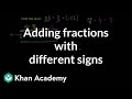 Adding Fractions with Different Signs