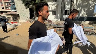 وداع وتشييع عدد من الشهداء في مدينة غزة