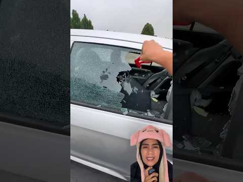 PECAHIN KACA MOBIL PAPA #automobile #satisfying #car #reaction #goodthing