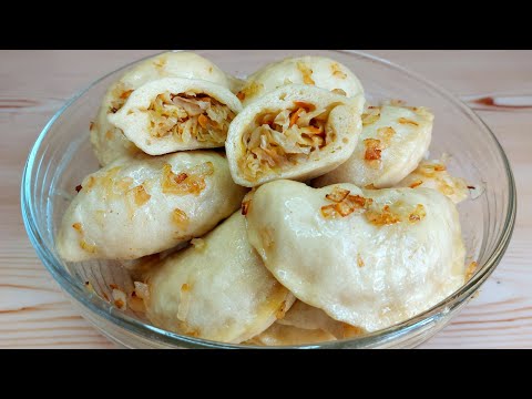 Вареники с Капустой на Пару! Один из лучших и простых рецептов теста на кефире для вареников!