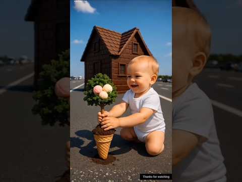 The farmer broke the chocolate house with his JCB😭 #cutebaby #ai #story#trendingshorts#shorts