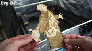 Making Anime Art With a Laser!!😯 - Creality Falcon 2 #CrealityFalcon#lasercutting#laserengraving