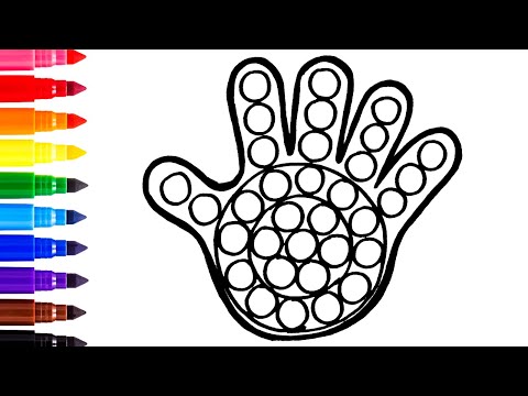 Dibuja y Colorea Mano Pop It Aprende El Nombre de los Dedos de la Mano