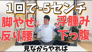 【１回で-5cm】脚痩せ最強ストレッチ！朝夜やれば浮腫みも消える！