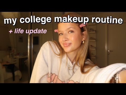 COLLEGE MAKEUP ROUTINE + catch up and college tips 💗🫧