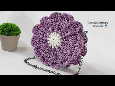 كروشيه شنطه على شكل ورده _ crochet bag