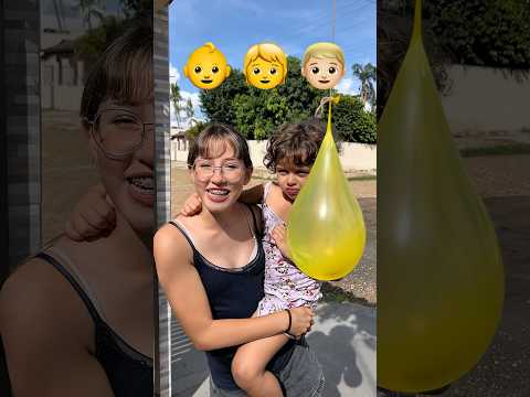 Qual CRIANÇA vai estourar o BALÃO sem se MOLHAR😱#desafios #curiosidade #engraçado #funny #shorts