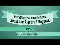 Algebra One Reading Part Two Test Overview