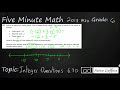 Operations with Integers and Number Lines