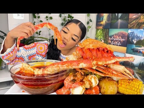 KING CRAB SEAFOOD BOIL MUKBANG | DESHELLED SEAFOOD BOIL + TRUE STORY