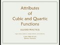 Cubic and Quartic Functions Overview