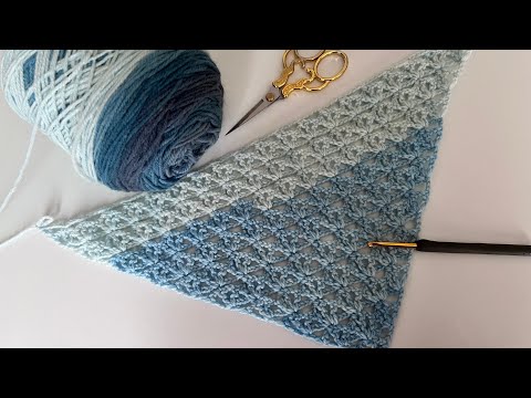 ÇOK KOLAY ✅  Üçgen Şal Modelleri / Kolay Örgü Şal Yapımı / Triangle Crochet Shawl #crochetshawl