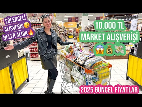 10.000 TL😱BÜYÜK EĞLENCELİ MARKET ALIŞVERİŞİ NELER ALDIK🥳2025 GÜNCEL FİYATLAR🔥