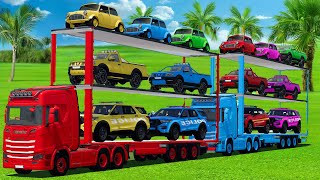 TRANSPORTING LAND ROVER POLICE DACIA CARS & MINI COOPER WITH SCANIA TRUCKS - FS25