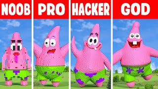 Minecraft PATRICK STAR STATUE BUILD CHALLENGE - NOOB vs PRO vs HACKER vs GOD