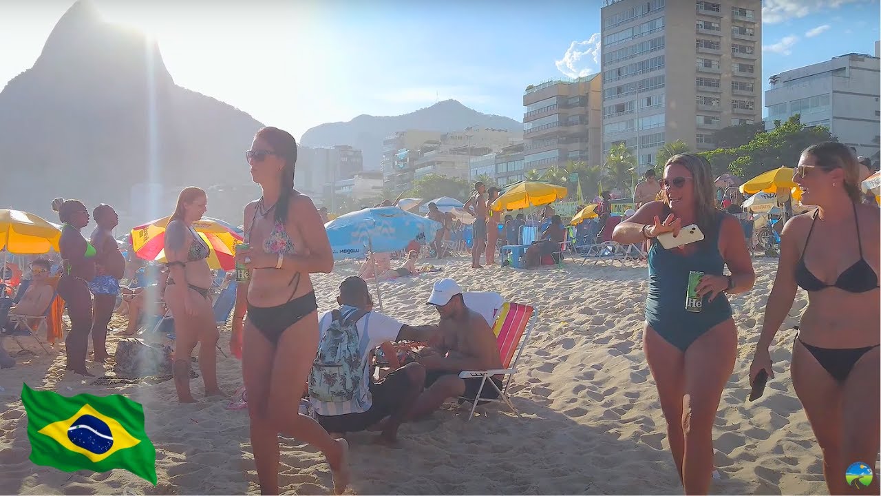🇧🇷 Rio de Janeiro | Incredible Walk on Leblon Beach | Boardwalk【4K UHD】