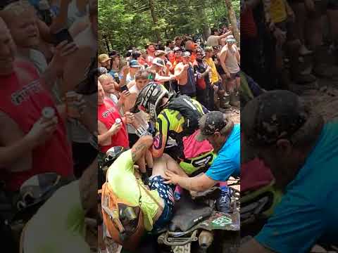Spectator jumps on racers ATV at Howards Hole #Snowshoe #GNCC