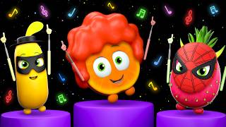 Baby Sensory A Ram Sam Sam 🍓 Superhero Mask Party! + MORE | Funky Fruites Baby Sensory Song