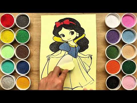 Painting Little snowhite princess with sandcolor/art/satisfying,how to draw/tranh cát/bumblebee tv