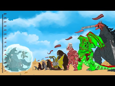 TEAM GODZILLA Monsters Jaw Size Comparison and Teeth Count: Rotation Luck FUNNY | Godzilla Cartoon