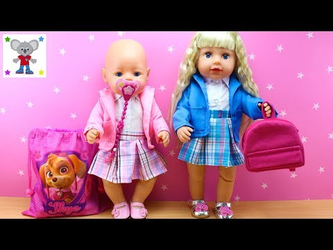 Primer Día de GUARDERÍA y ESCUELA Bebés BABY BORN Elsa y Abril Preparo MOCHILA Patrulla Canina