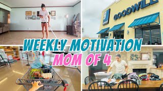 MOM OF 4 WEEKEND CLEANING MOTIVATION // GOODWILL THRIFTING HAUL \\  ALDI SHOPPING + NEW HOME DECOR
