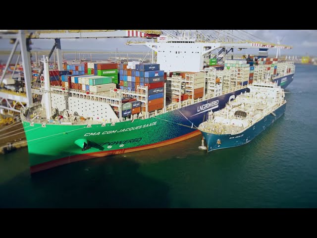 Как проходила СПГ-бункеровка «CMA CGM Jacques Saadé» в Роттердаме