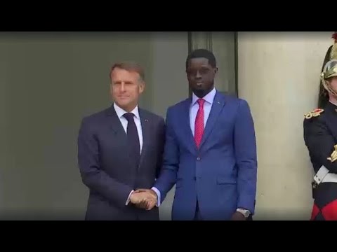 YouTube video thumbnail: Senegal’s Faye Meets Macron to Reset Relations Post French Troop Exit
