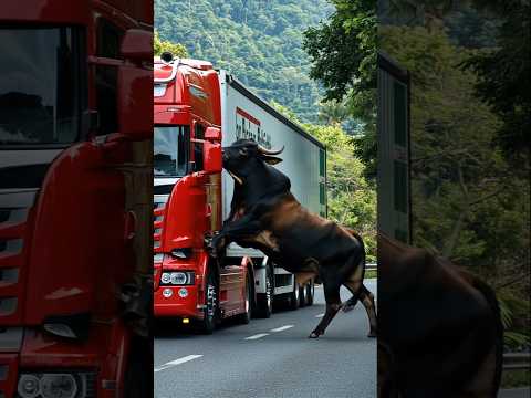 Bull intercepts truck before doom strikes