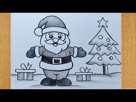 santa claus drawing very easy step by step,how to draw santa claus with christmas tree step by step,