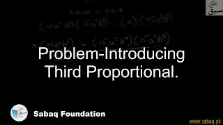 Problem on Third Proportional.