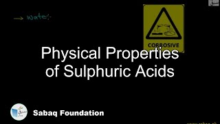 Physical Properties of Sulphuric Acid