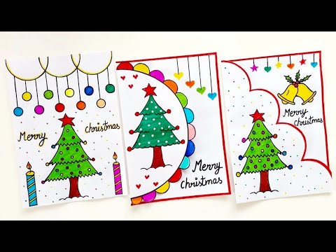 3 cute 😍 and beautiful Merry Christmas Greeting card  / DIY Handmade Christmas card idea 2024