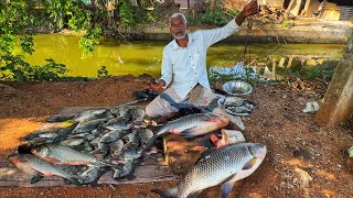 Straight from Nature!! Poor Village Grandpa by the River – Selling Fresh Fish the Old Way!