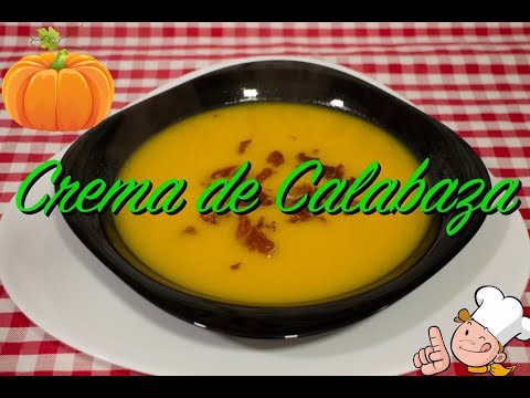 Receta de crema de 🎃 calabaza con crujiente  de jamón 😋,  un plato de cuchara saludable