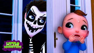 Halloween Skeleton At The Door | Halloween Songs for Kids | Little Monsters