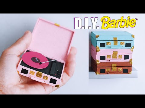 Como fazer Vitrola/Toca Disco Vinil para Casa da Boneca Barbie