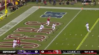 Brock Purdy is picked off by Kyle Hamilton 😳