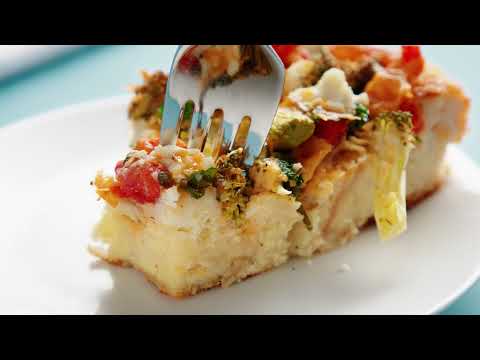 Vegetarian Strata with Broccoli and Tomatoes