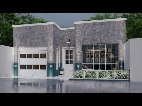 Plano de casa de 2 dormitorios con cochera | Casa 7x15 metros