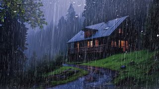 Fall Asleep With The Soothing Sounds Of Rain And Thunder | Rain Sounds On Old Roof for Sleeping